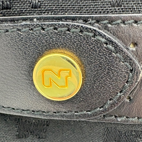 Nina Ricci Vintage Black Canvas Crossbody Purse with Leather Accents/Strap - Picture 3 of 11